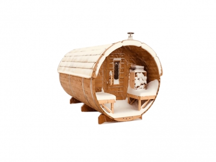 Ø1.9 X 3 M Sauna Barrel With Eco Friendly Roof
